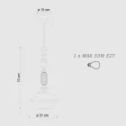 Lámpara colgante de vidrio y cerámica coloreada Made in Italy - Lariat Viadurini