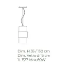 Lámpara de suspensión en vidrio soplado a mano en Venecia 15 cm - Satomi Viadurini