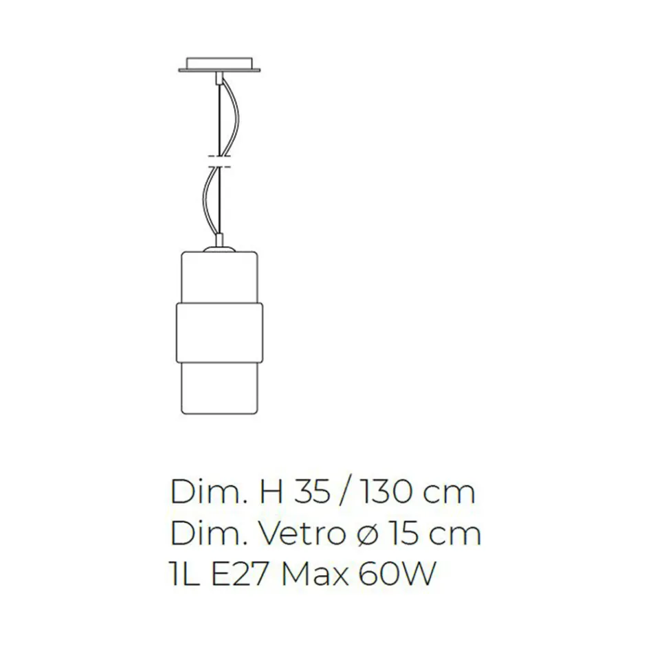 Lámpara de suspensión en vidrio soplado a mano en Venecia 15 cm - Satomi Viadurini