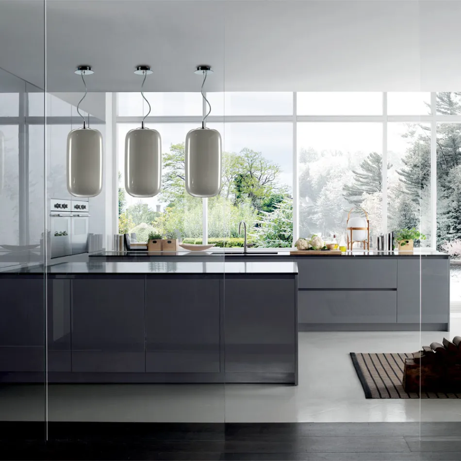 Lámpara de suspensión de vidrio soplado a mano Made in Venice - Bamboo Viadurini