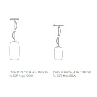 Lámpara de suspensión de vidrio soplado a mano Made in Venice - Bamboo Viadurini