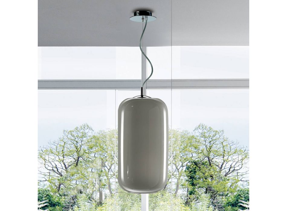 Lámpara de suspensión de vidrio soplado a mano Made in Venice - Bamboo Viadurini