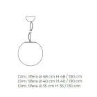 Lámpara de suspensión de vidrio veneciano blanco soplado a mano - Moon Viadurini