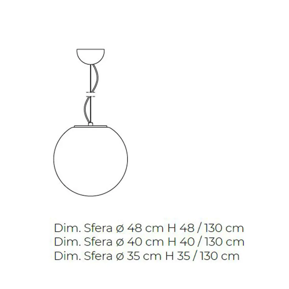 Lámpara de suspensión de vidrio veneciano blanco soplado a mano - Moon Viadurini