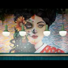 Lámpara colgante de vidrio pintado Made in Italy - Selaron Viadurini