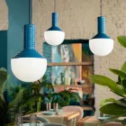 Lámpara colgante de vidrio pintado Made in Italy - Selaron Viadurini