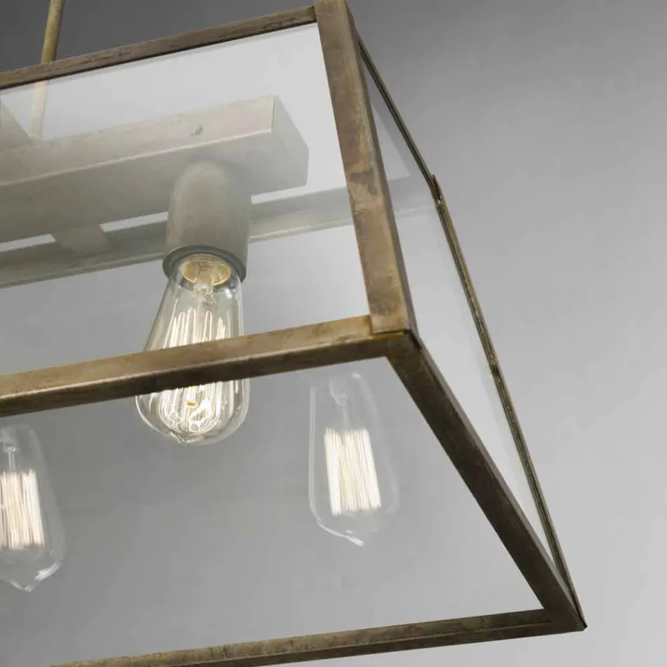 Lámpara de suspensión Industrial 3 luces de Londres Il Fanale Viadurini