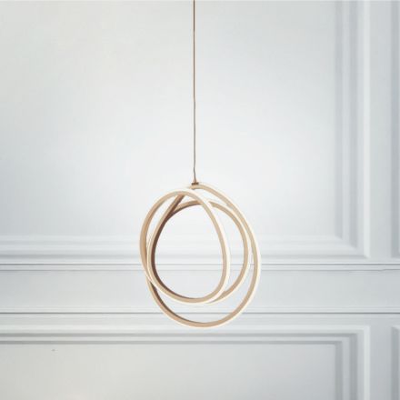 Lámpara de suspensión LED grande o pequeña de diseño en metal dorado - Point Viadurini