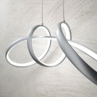 Lámpara Colgante Led en Metal Plateado, 2 Tamaños Diseño Moderno - Lumino Viadurini