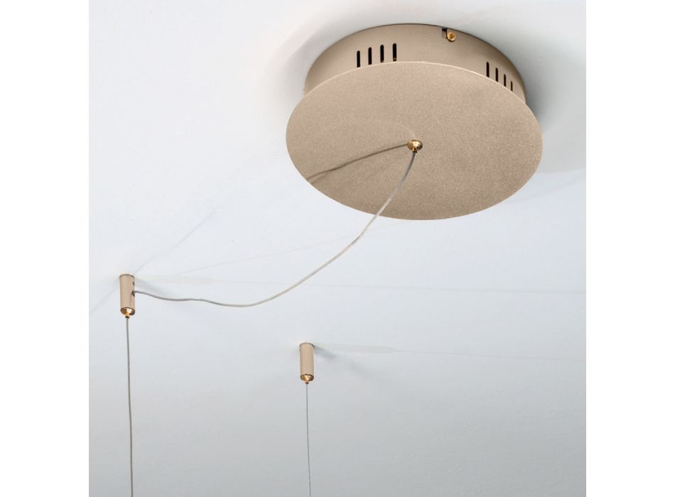 Lámpara de suspensión LED de metal con difusor de silicona - Libra Viadurini