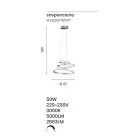 Lámpara de suspensión LED en metal pintado blanco o plateado - Rivolta Viadurini