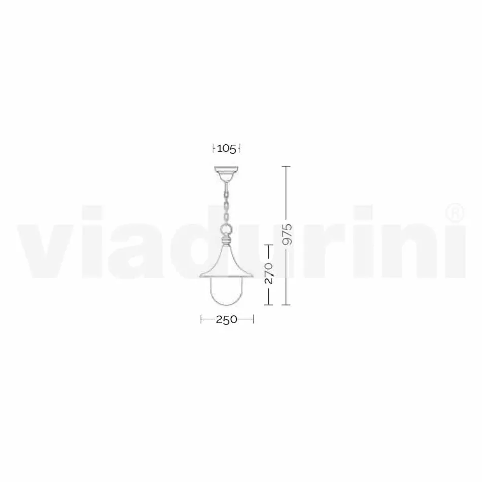 Lámpara de suspensión exterior de aluminio fabricada en Italia, Anusca. Viadurini