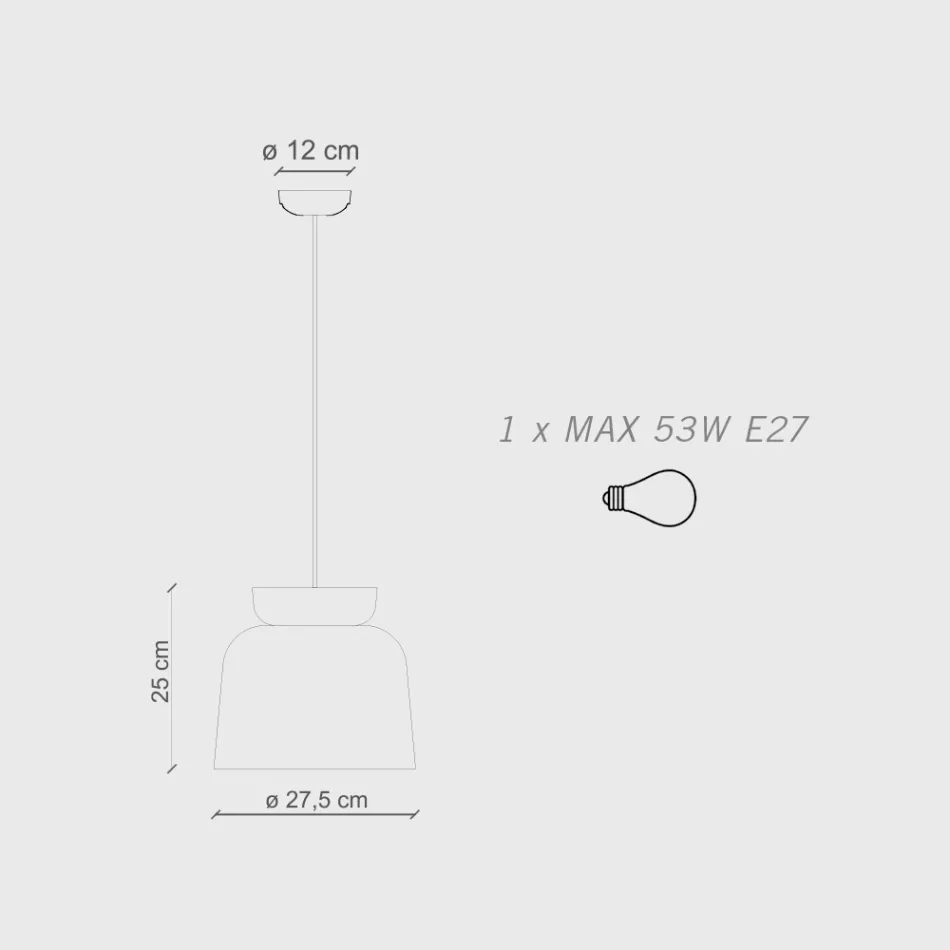 Lámpara de suspensión de cerámica coloreada Made in Italy - Corcovado Viadurini