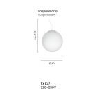 Lámpara de suspensión redonda de vidrio soplado al ácido blanco - esférica Viadurini