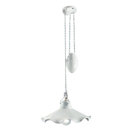 Lámpara de Suspensión Ups and Down en Cerámica Ondulada Brillo - Belluno Viadurini