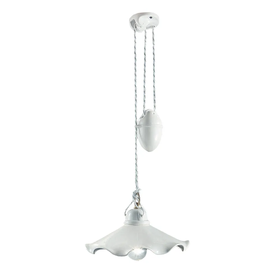 Lámpara de Suspensión Ups and Down en Cerámica Ondulada Brillo - Belluno Viadurini