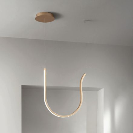Lámpara de Suspensión Individual con Luz LED en Metal Pintado - Abeto Viadurini