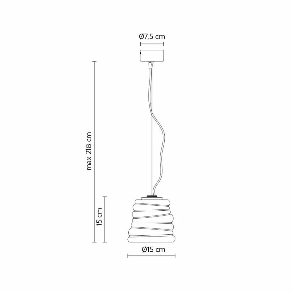 Lámpara de suspensión para sala de estar en vidrio blanco satinado 3 dimensiones - Suave Viadurini