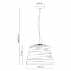 Lámpara de suspensión para sala de estar en vidrio blanco satinado 3 dimensiones - Suave Viadurini