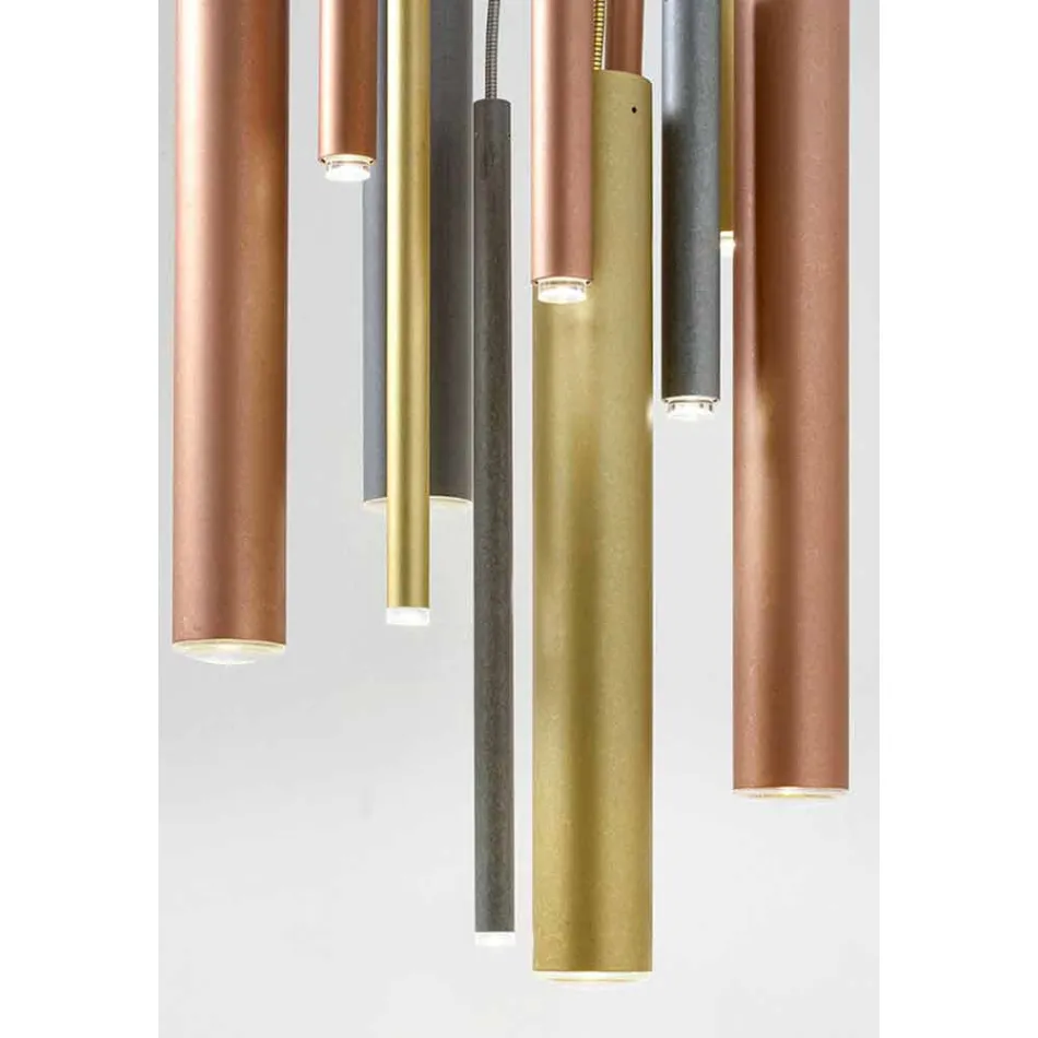 Lámpara de suspensión tubular moderna con cable flexible - Tubò Aldo Bernardi Viadurini