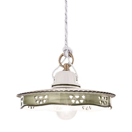 Lámpara colgante vintage de cerámica y hierro hecha a mano - Alessandria Viadurini