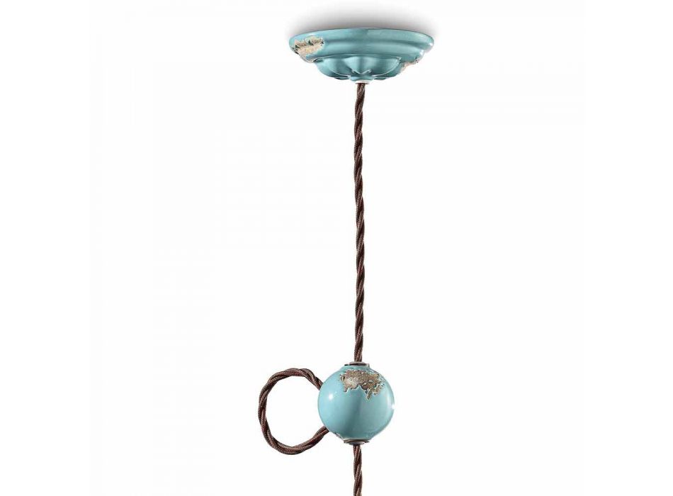 lámpara colgante de cerámica hechos a mano del Ferroluce Viadurini