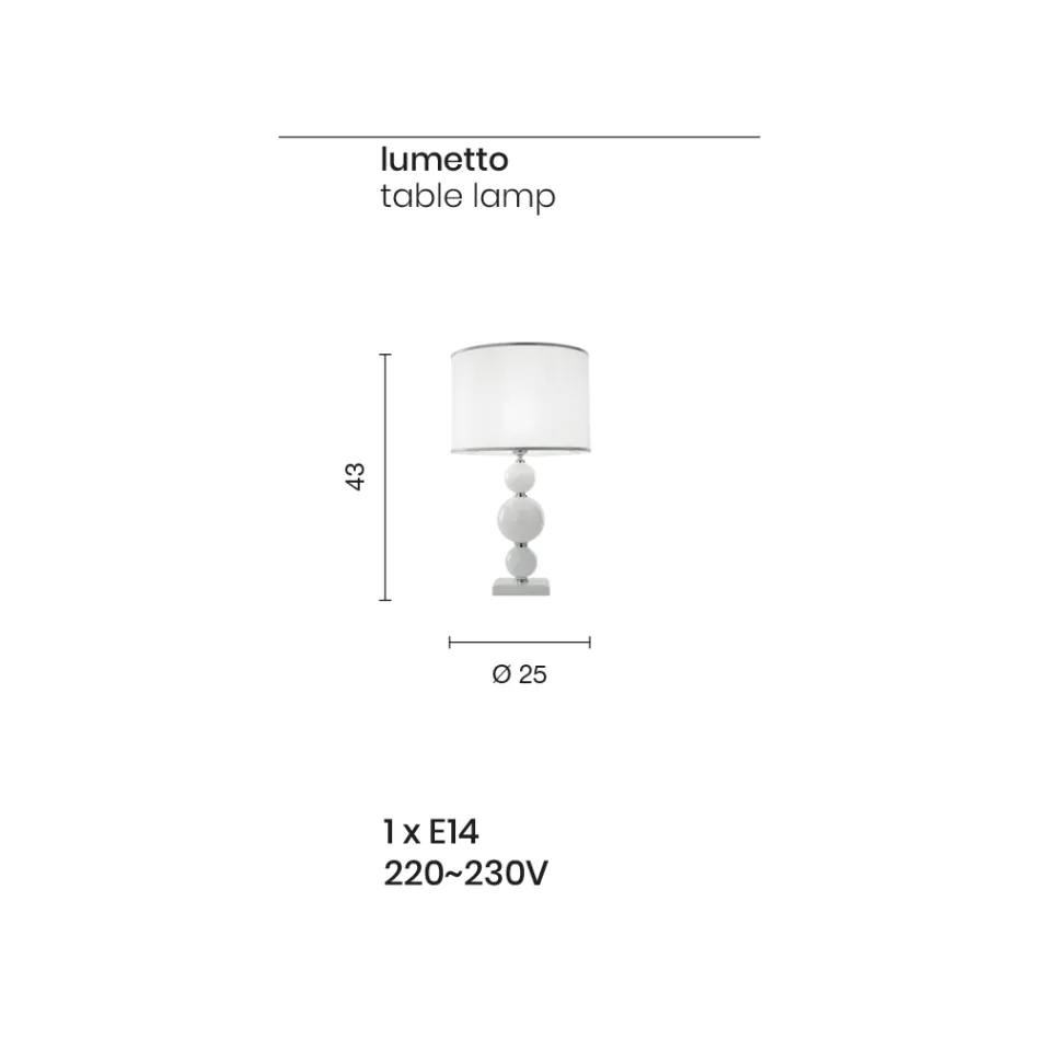 Lámpara de pie clásica en vidrio artesanal italiano y metal - Memore Viadurini