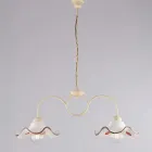 Lámpara de cristal y metal artesanal hecha en Italia para salón y dormitorio - Merope Viadurini