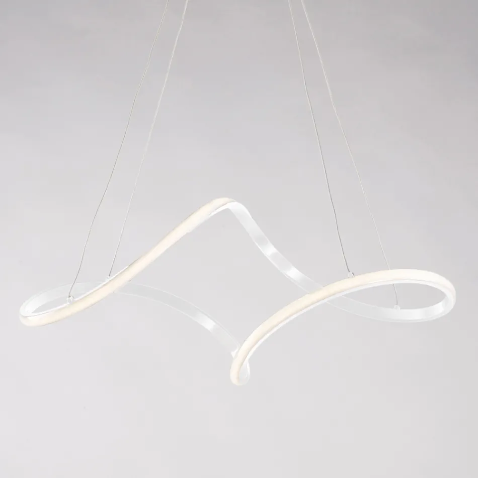 Lámpara de cristal y metal artesanal hecha en Italia para salón y dormitorio - Pictor Viadurini