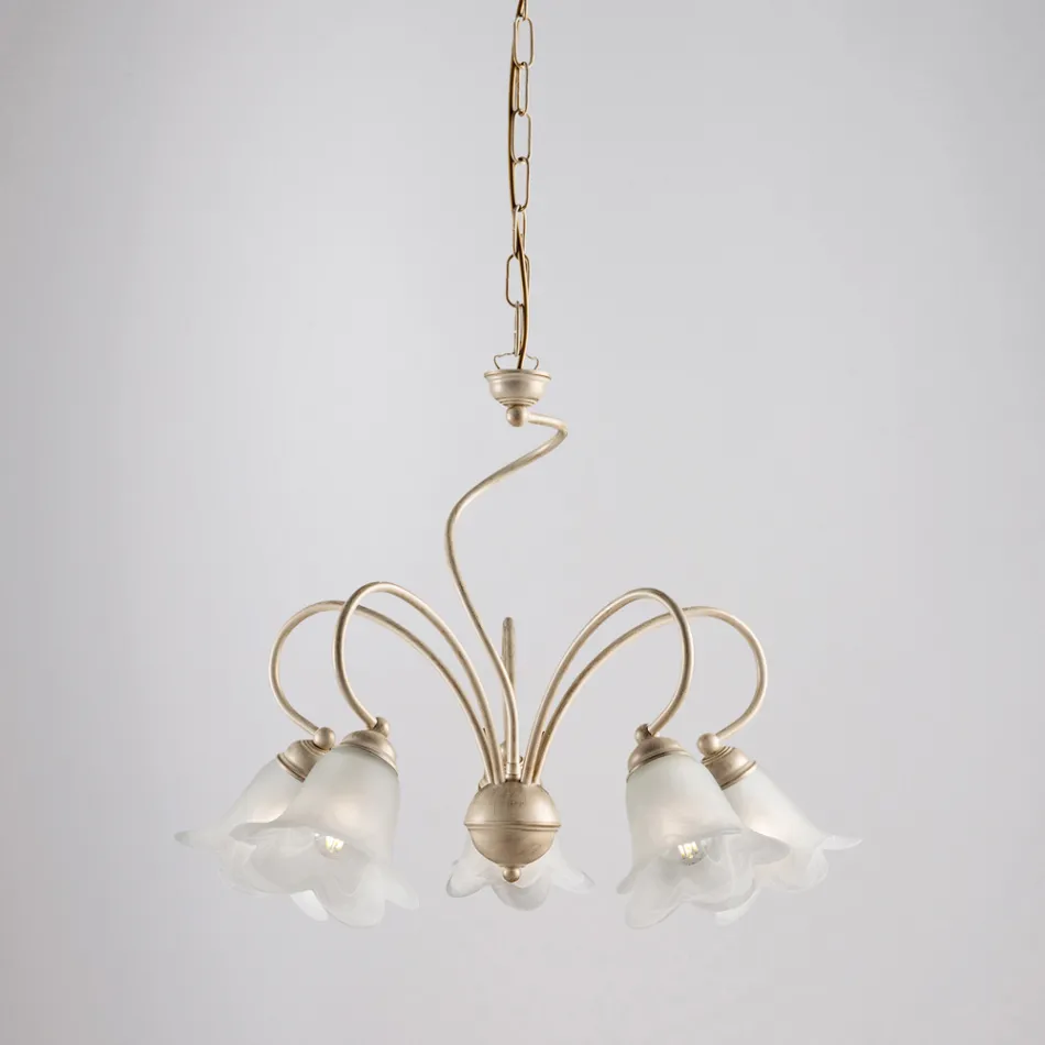 Lámpara artesanal de vidrio y metal para espacios refinados – Cometa Viadurini