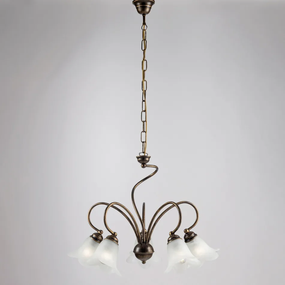 Lámpara artesanal de vidrio y metal para espacios refinados – Cometa Viadurini