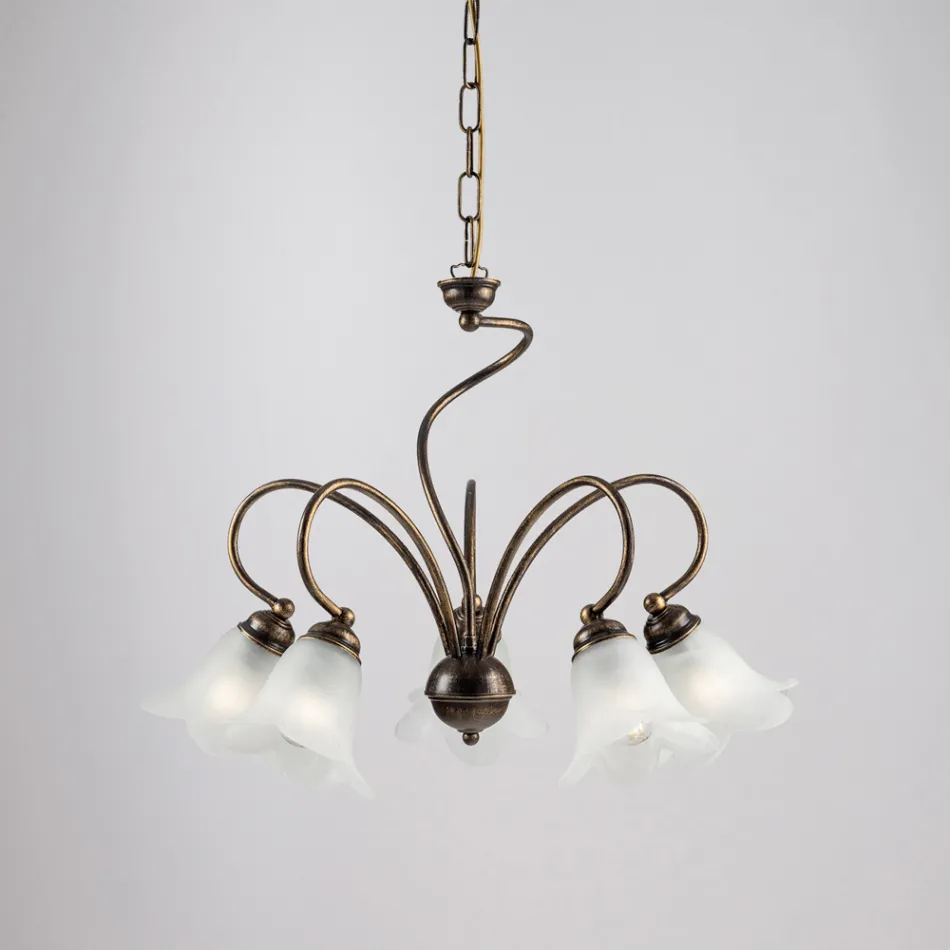 Lámpara artesanal de vidrio y metal para espacios refinados – Cometa Viadurini