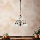 Lámpara artesanal de vidrio y metal para espacios refinados – Cometa Viadurini