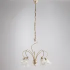 Lámpara artesanal de vidrio y metal para espacios refinados – Cometa Viadurini