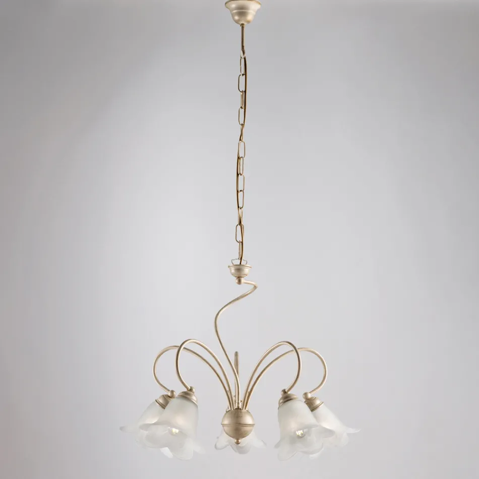 Lámpara artesanal de vidrio y metal para espacios refinados – Cometa Viadurini