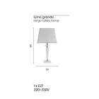 Lámpara y pantalla clásica italiana hecha a mano con soporte de vidrio - Malasia Viadurini