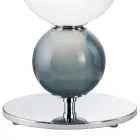 Lámpara de mesa de tres luces de cristal y metal, fabricada en Italia - Lumira Viadurini