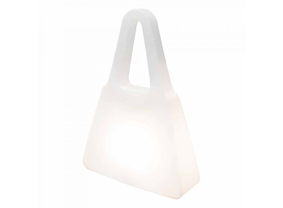 Lámpara de Mesa en Plástico Blanco de Diseño Moderno para Interior - Borsastar Viadurini