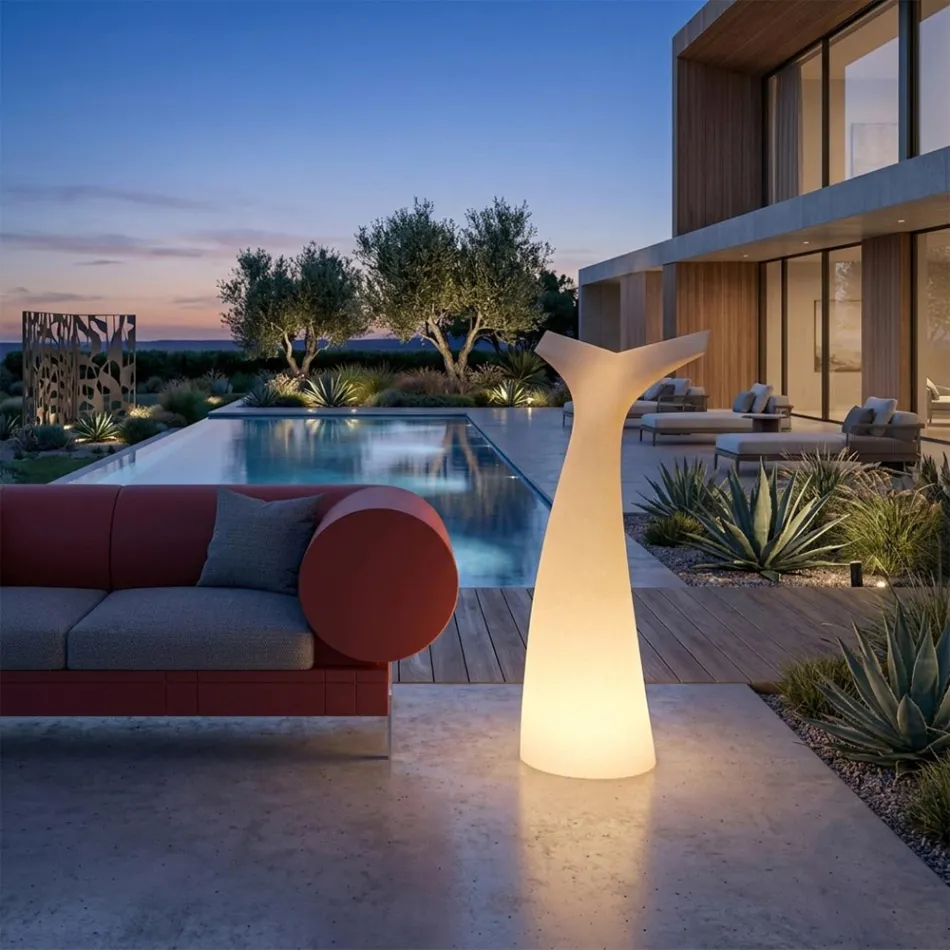 Coda - Lámpara de exterior bicolor de polietileno fabricada en Italia Viadurini
