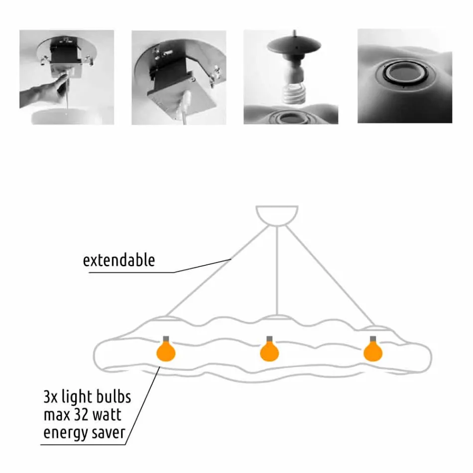 Lámpara de suspensión de diseño para exteriores en polietileno - Nefos by Myyour Viadurini