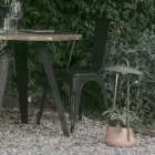 Lámpara de exterior con macetero en arcilla, aluminio y latón - Cappello Viadurini