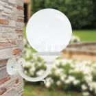 Lámpara de exterior en aluminio blanco con esfera acrílica opal - Trovabianco Viadurini