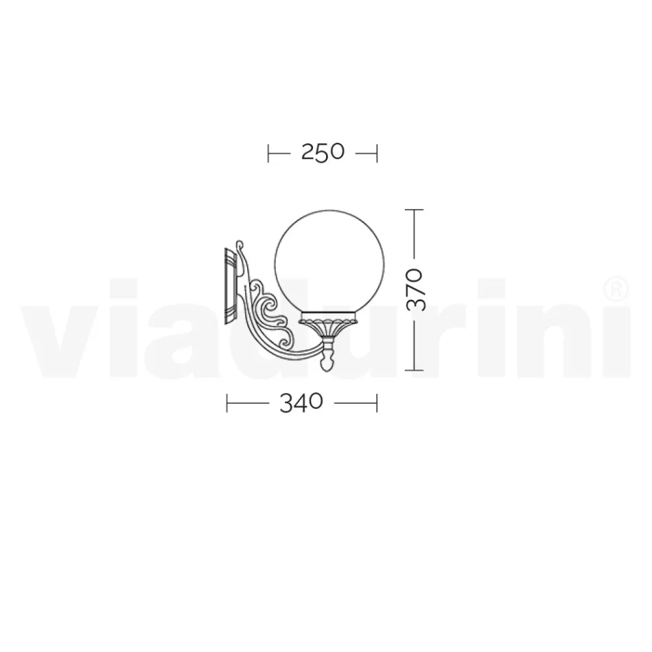 Lámpara de exterior de aluminio con esfera acrílica opal - Trovaantracita Viadurini