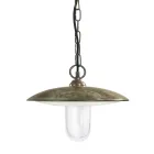 Lámpara de exterior de latón, cristal e IP44 fabricada en Italia - Drago Viadurini