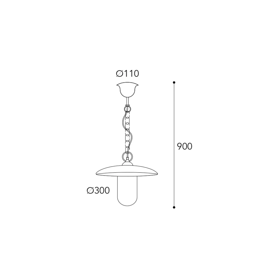 Lámpara de exterior de latón, cristal e IP44 fabricada en Italia - Drago Viadurini