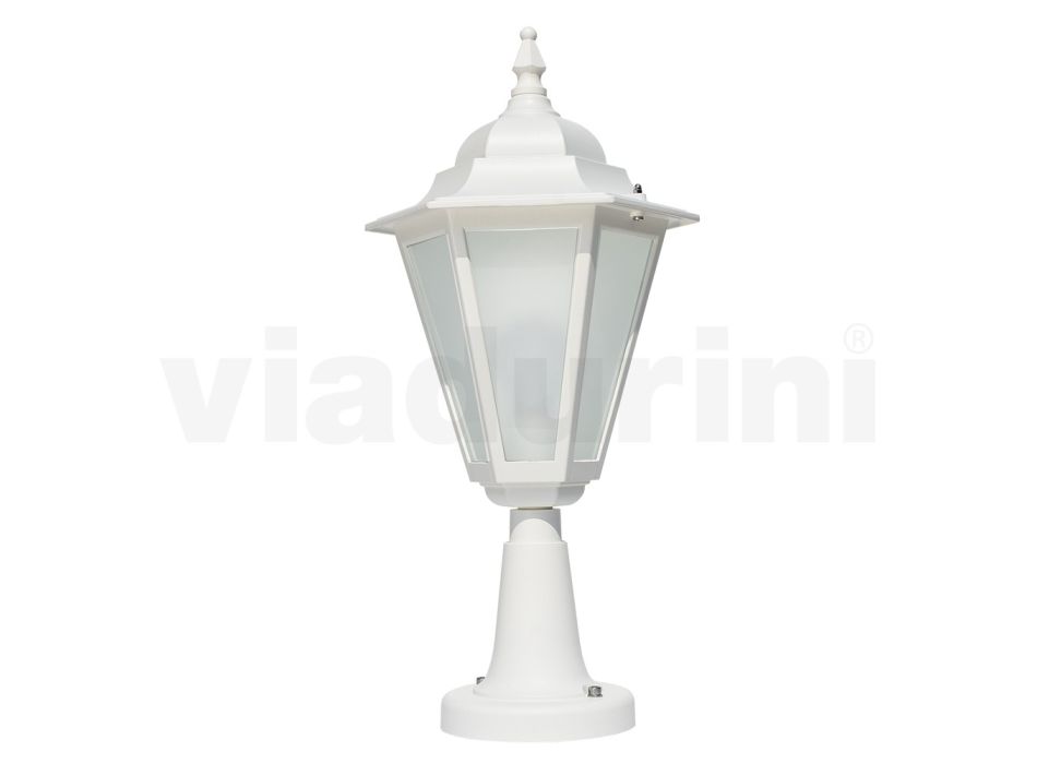 Lámpara de exterior vintage en aluminio blanco Made in Italy - Terella Viadurini