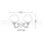Lámpara de Jardín con 2 Luces de Acrílico y Estructura de Aluminio - Trovanero Viadurini