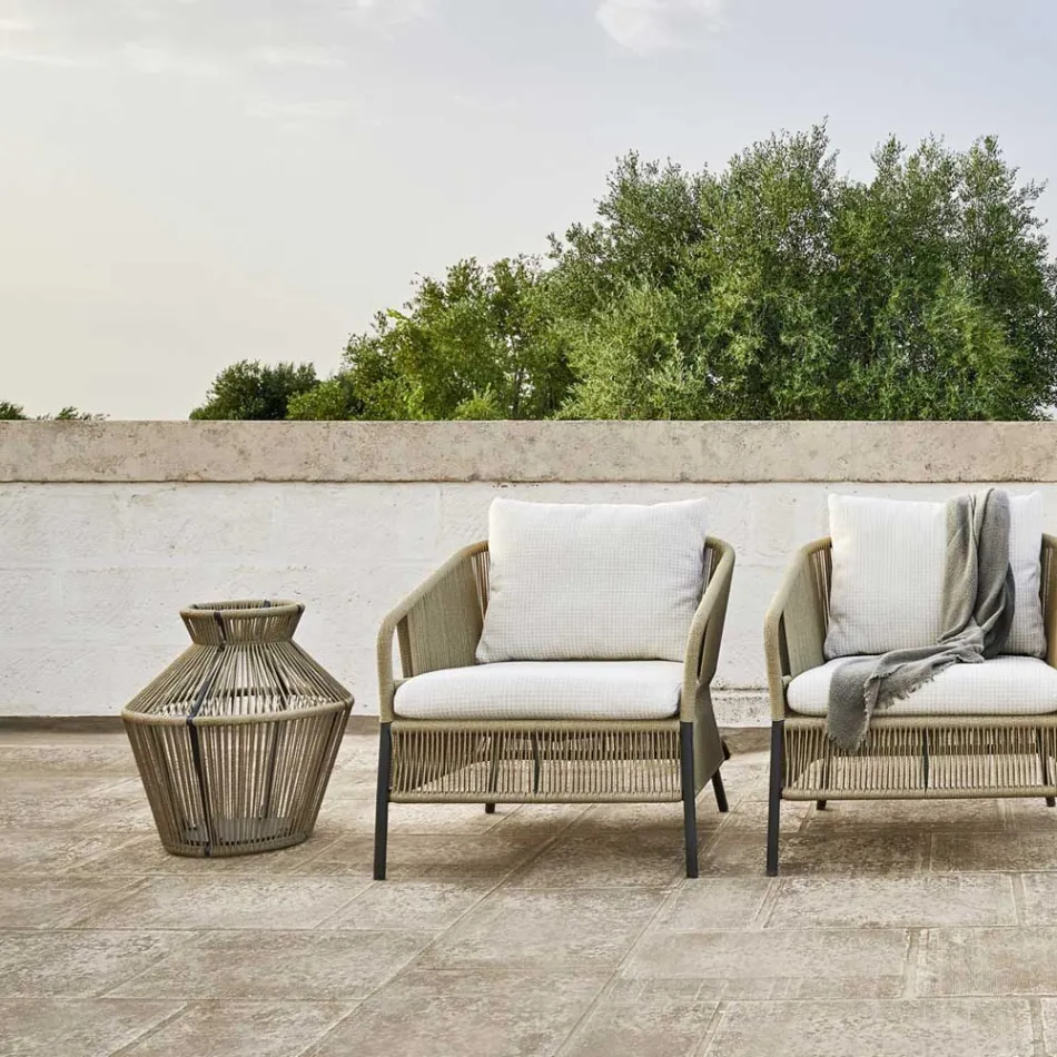 Lámpara de jardín de fibra y aluminio Made in Italy - Cricket de Varaschin Viadurini