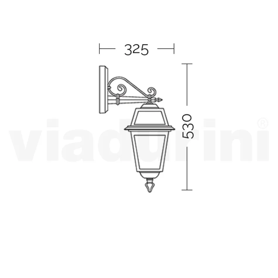 Lámpara de jardín en aluminio antracita y cristal arenado - Elric Viadurini