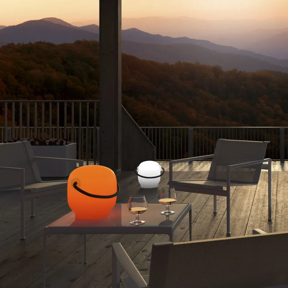 Lámpara de jardín en polietileno con mango Made in Italy - Galicia Viadurini